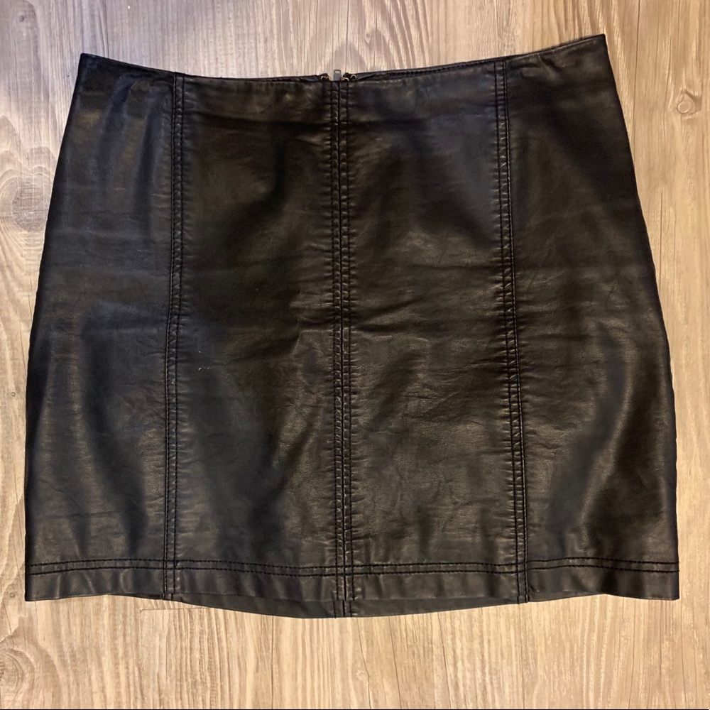 Free People Vegan Leather Mini Skirt